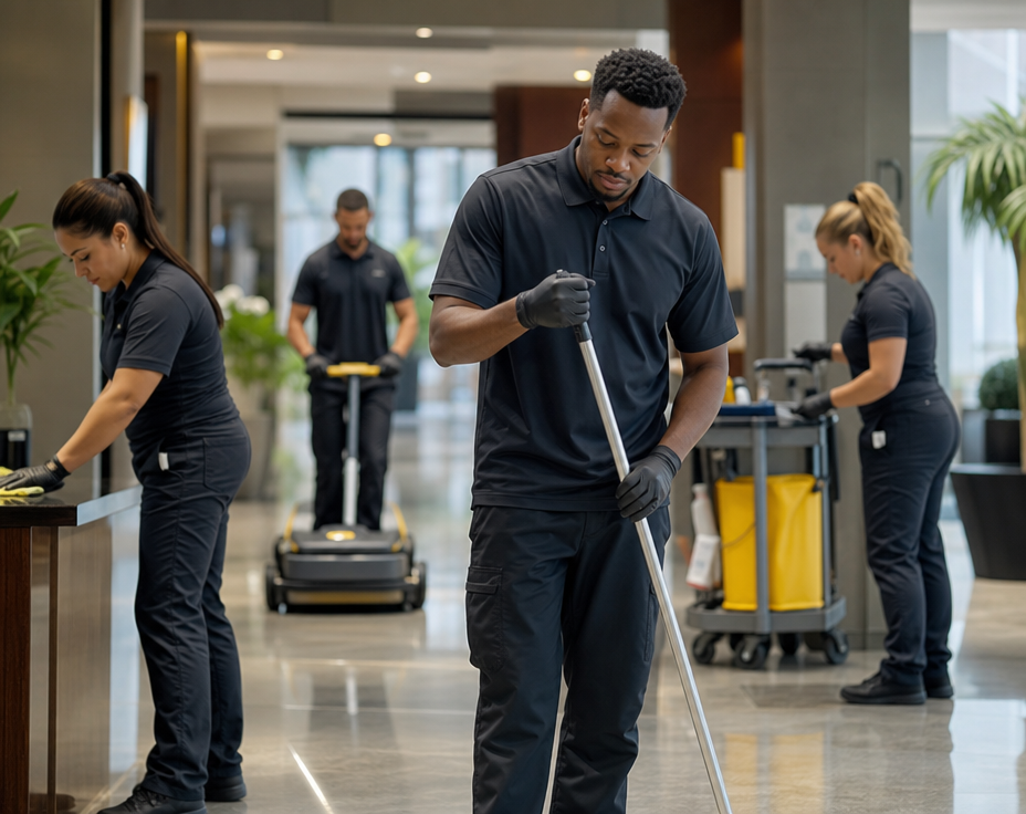 Legacy Facility professional team working in a commercial environment